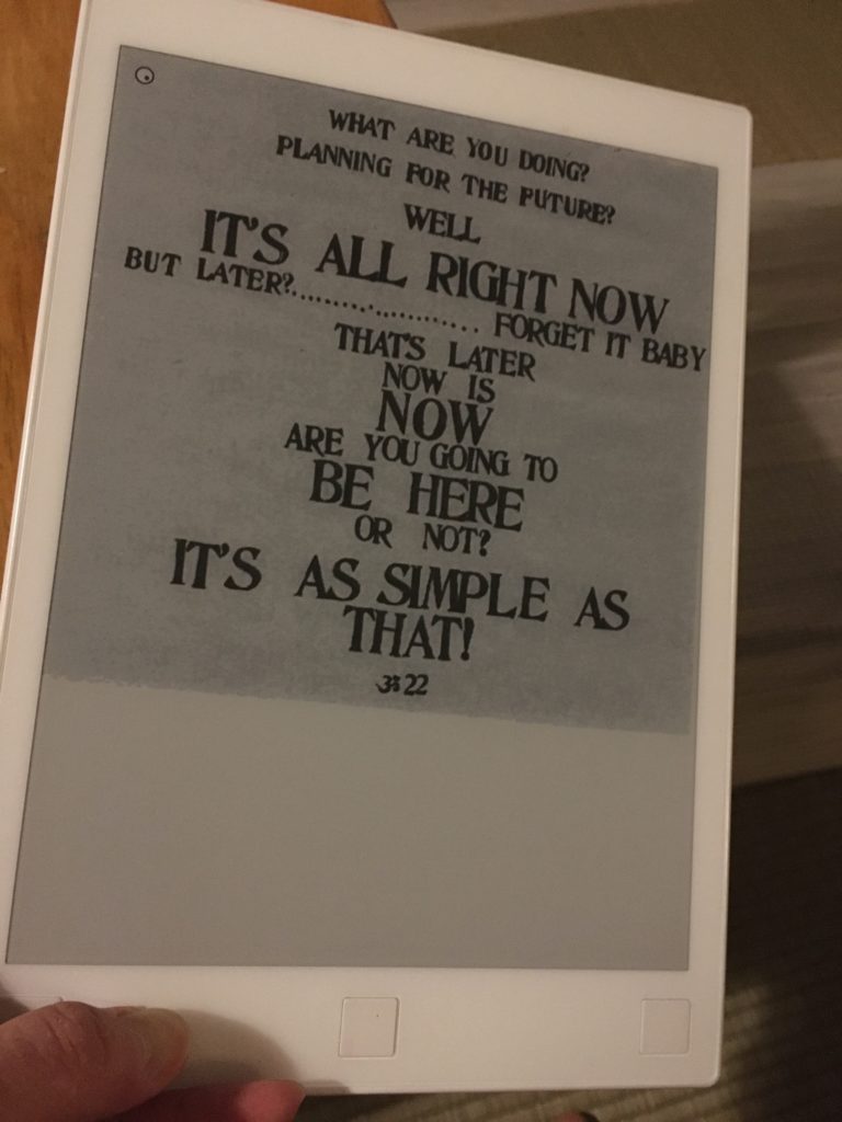 Be Here Now on a ReMarkable tablet